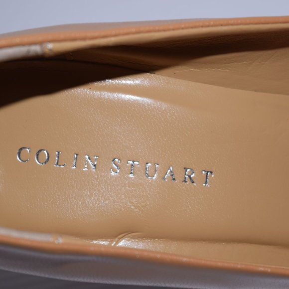 New Colin Stuart Tan Leather Pointed Toe Heels Pumps Size 7 - Picture 6 of 8
